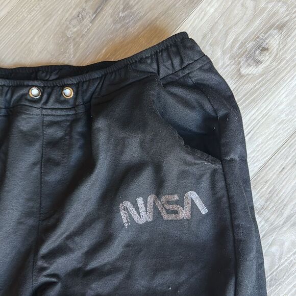 ROMWE ‘Nasa’ Black Joggers Sweatpants Size Small - Picture 3 of 5